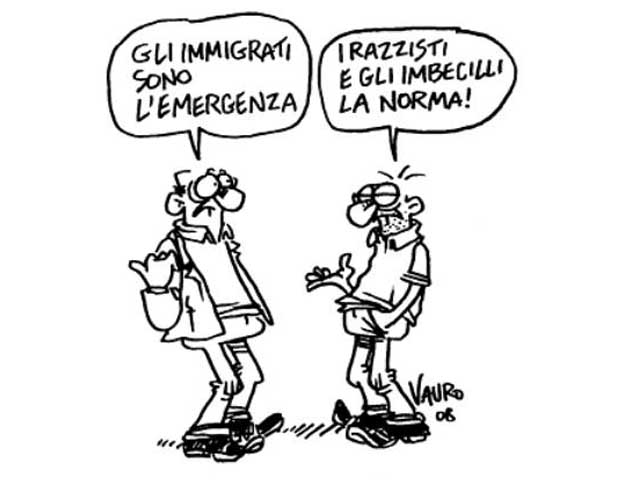 vauro vignetta immigrazione