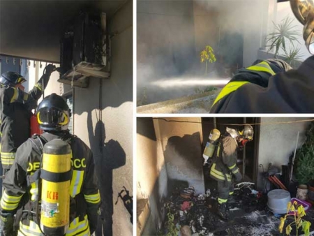 Quaranta interventi dei vigili del fuoco in una giornata: in fiamme due balconi e una fuga di gas