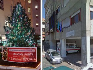 E&#039; stato donato dal Comune di Mesoraca l&#039;albero di Natale allestito davanti all&#039;ingresso dell&#039;ospedale